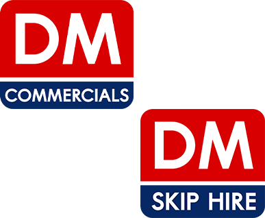 DM Commercials and DM Skip Hire logos
